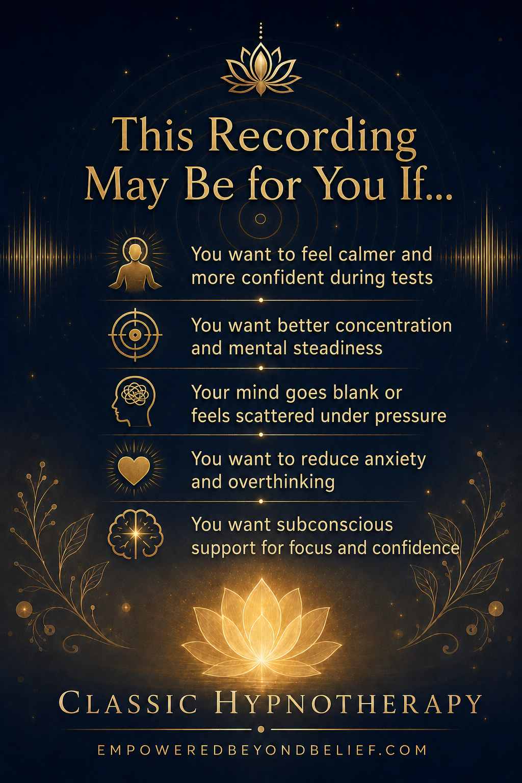 Testing, Focus and Confidence | Empowered Audio™ Classic Hypnotherapy | Concentration MP3 Digital Download - Image 2