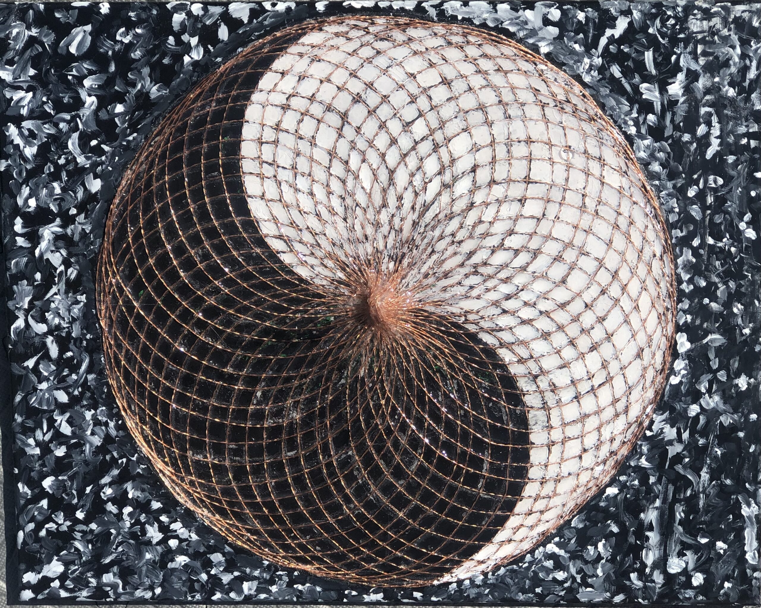 Vortex of Creation – Copper Torus Sacred Geometry Art on Canvas