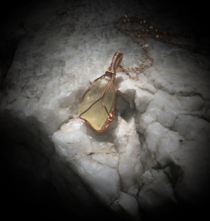 Libyan Desert Glass Pendant | Copper Wrapped | Rare Tektite