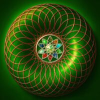 Emerald Copper Torus Energy Portal | Sacred Geometry Print Digital