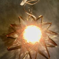 Copper Spiral Candle Holder | 12-Point Star with Suspended Crystal Cup | 18-Gauge Handcrafted Geometry