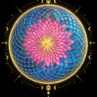 Violet Vortex Torus Digital Wall Art | Celestial Sacred Geometry Printable