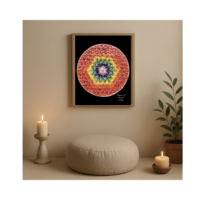 Chakra Sacred Geometry Flower of Life Copper Print | Gemstone Healing (Digital Download, 8x10PNG, 16x20JPG)