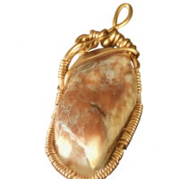 Appalachian Red Quartz Copper Wrapped Pendant – Handmade Forest Crystal for Energy & Protection