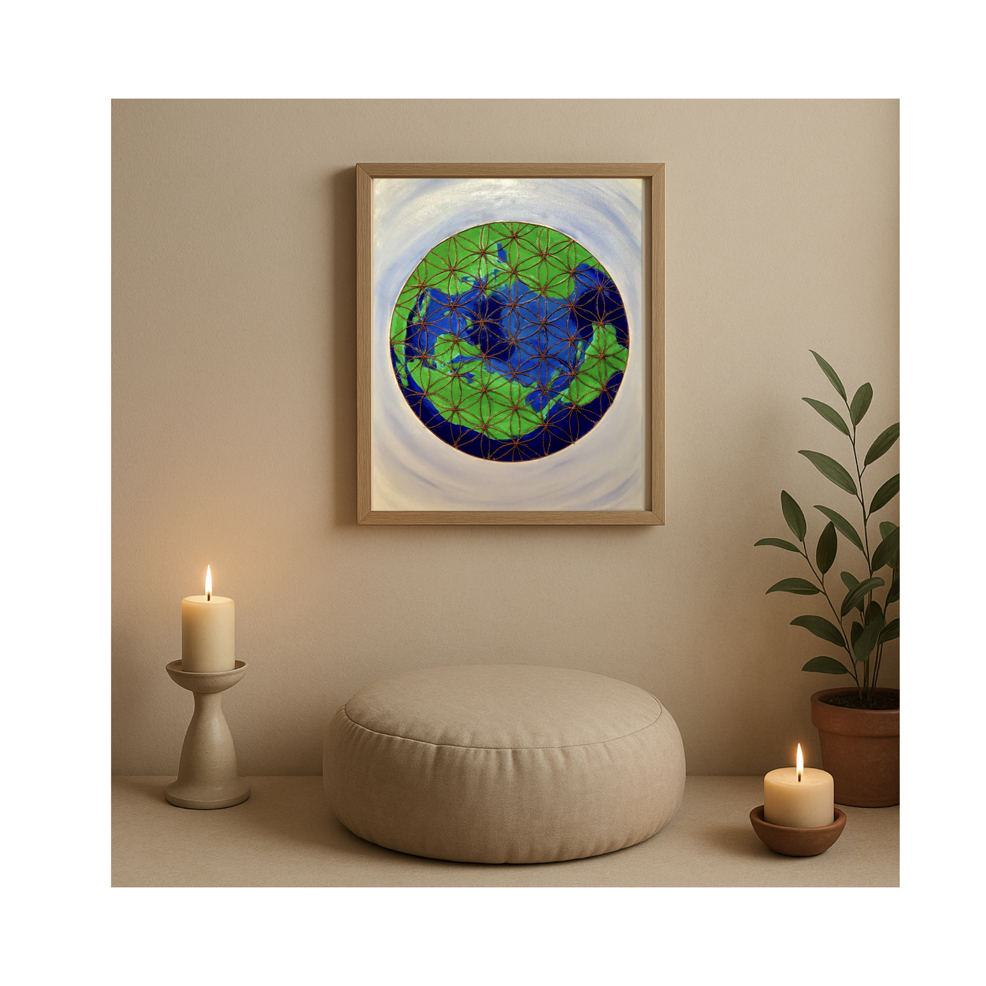 Copper Flower of Life World Art | Sacred Geometry Canvas - Image 4