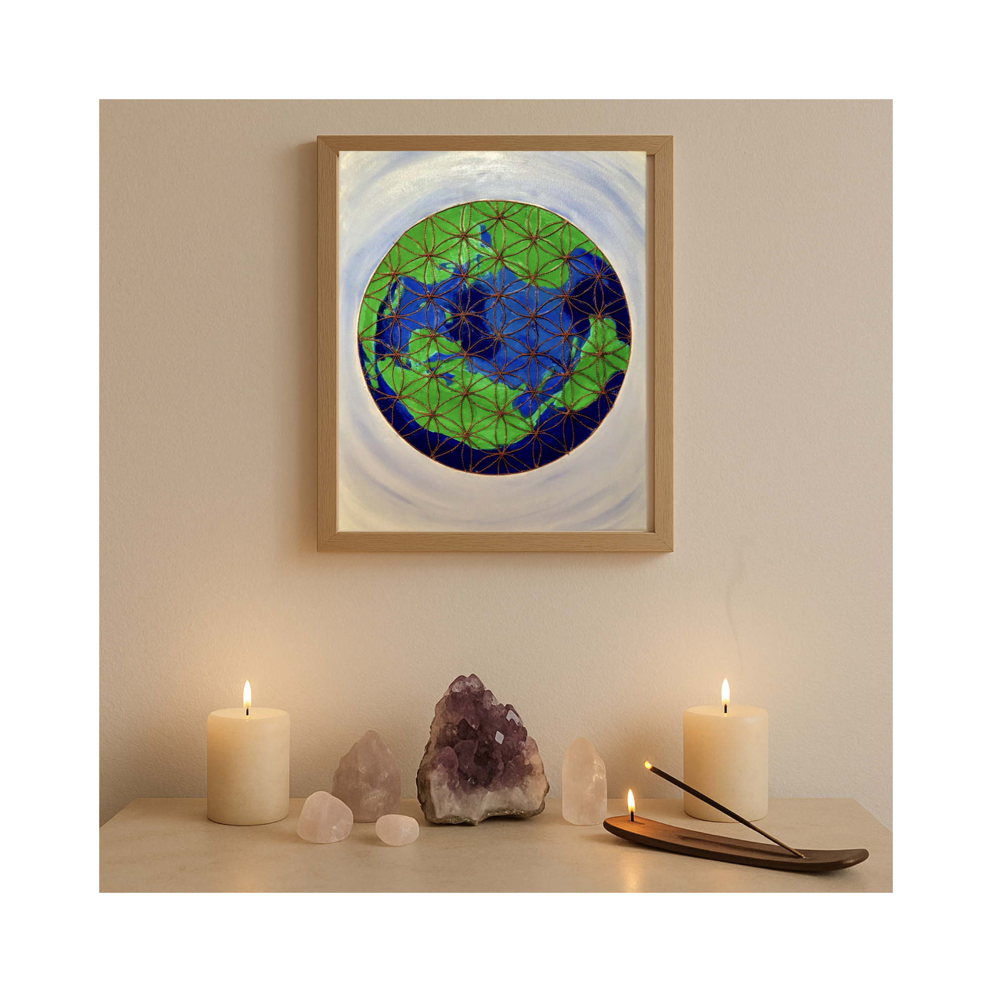 Copper Flower of Life World Art | Sacred Geometry Canvas - Image 5
