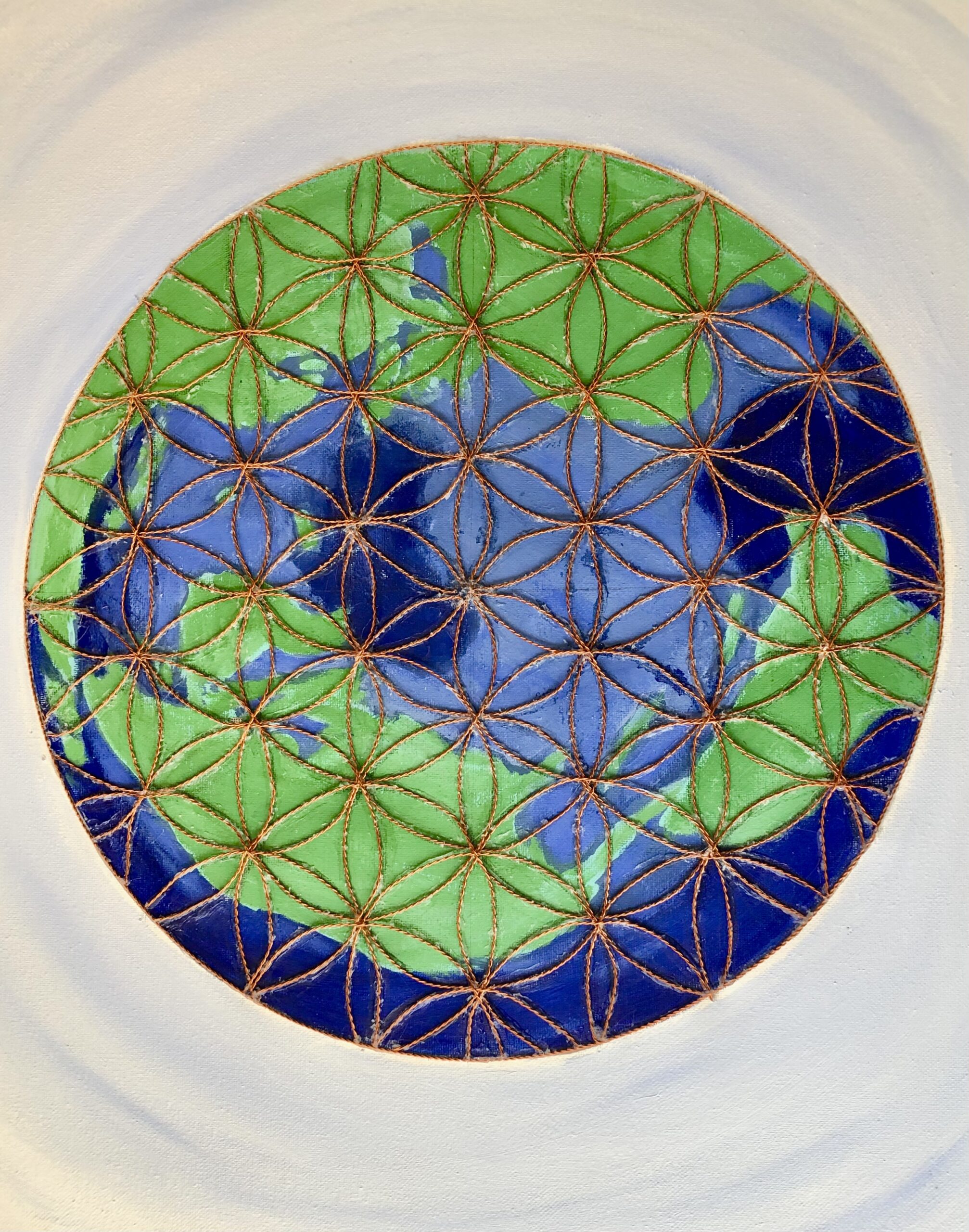 Copper Flower of Life World Art | Sacred Geometry Canvas - Image 2