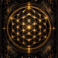 Black & Gold Flower of Life Digital Wall Art | Sacred Geometry Printable