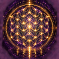Purple & Gold Flower of Life Digital Wall Art | Sacred Geometry Printable
