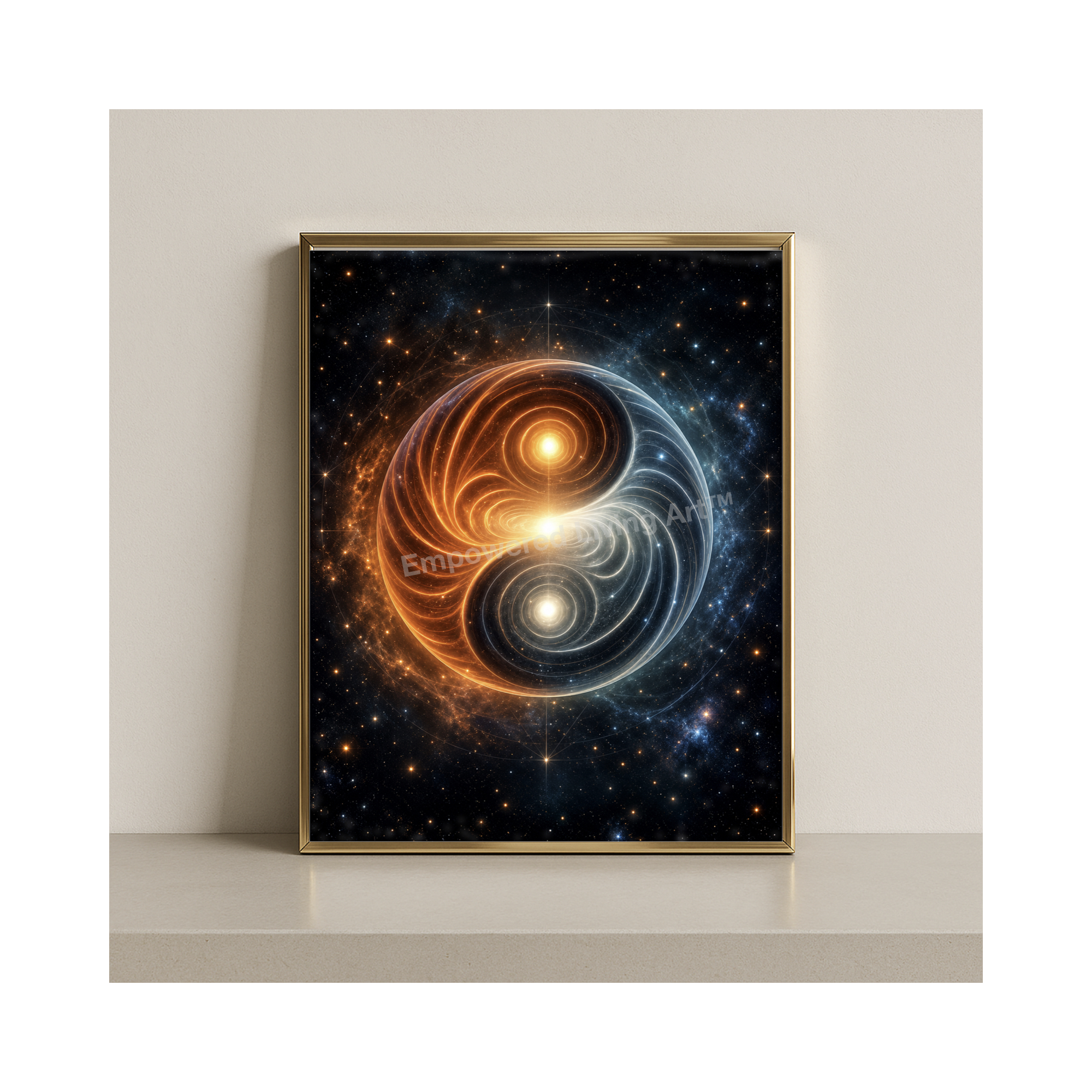 Cosmic Polarity Yin Yang Digital Art | Sacred Geometry Wall Art, Desktop & Phone Wallpaper - Image 8