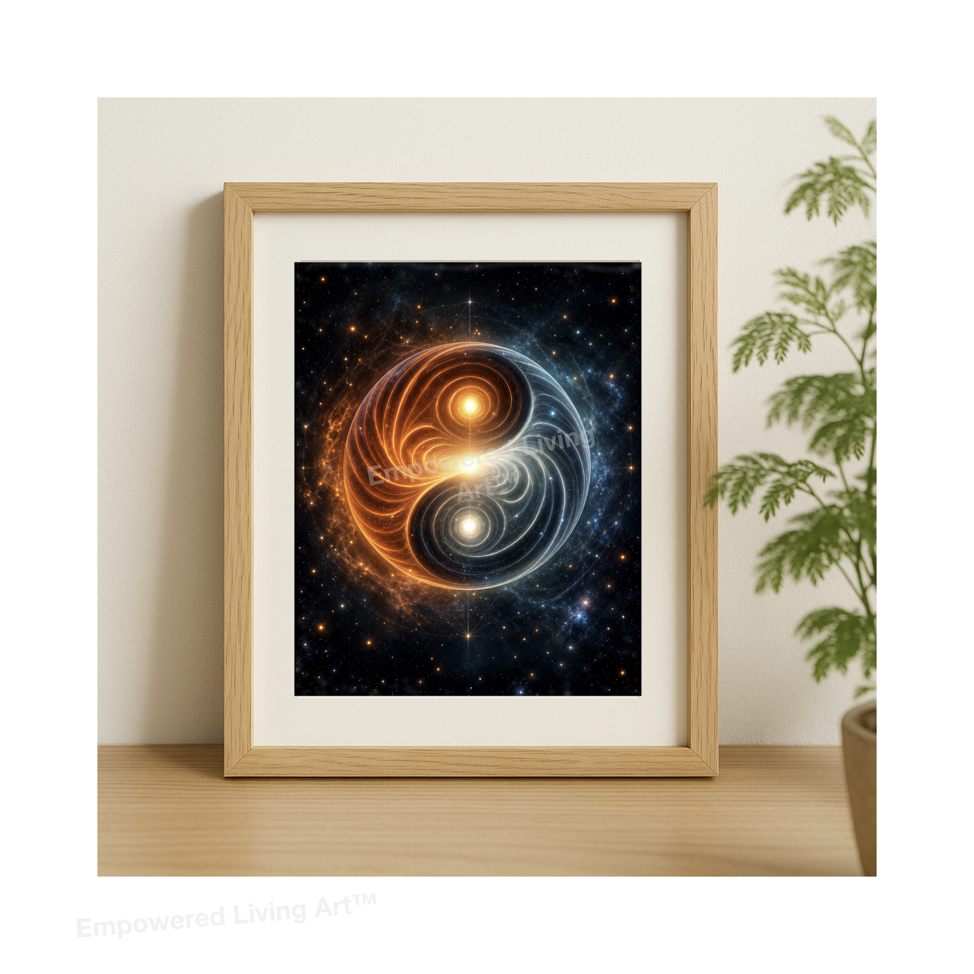 Cosmic Polarity Yin Yang Digital Art | Sacred Geometry Wall Art, Desktop & Phone Wallpaper - Image 7