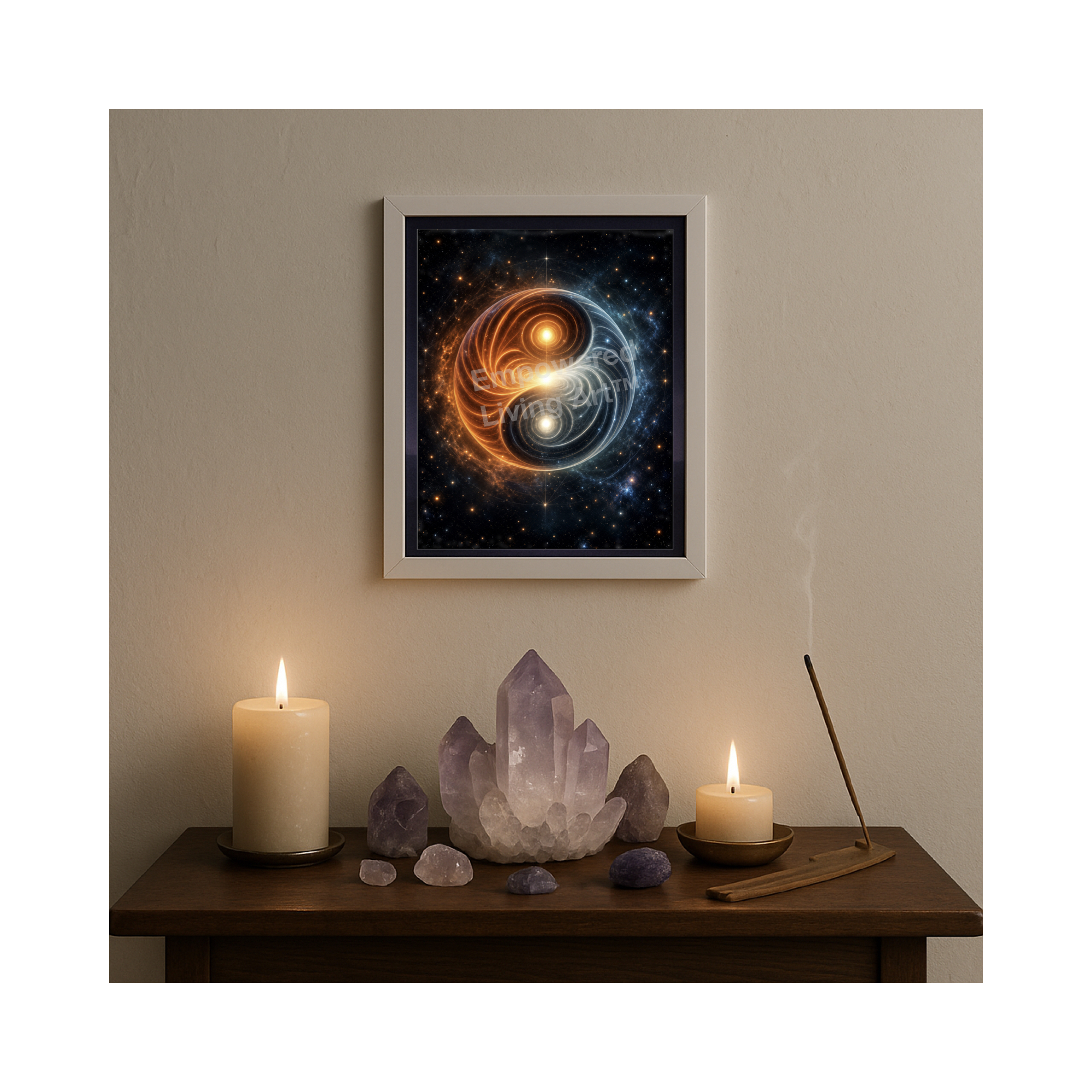 Cosmic Polarity Yin Yang Digital Art | Sacred Geometry Wall Art, Desktop & Phone Wallpaper - Image 6