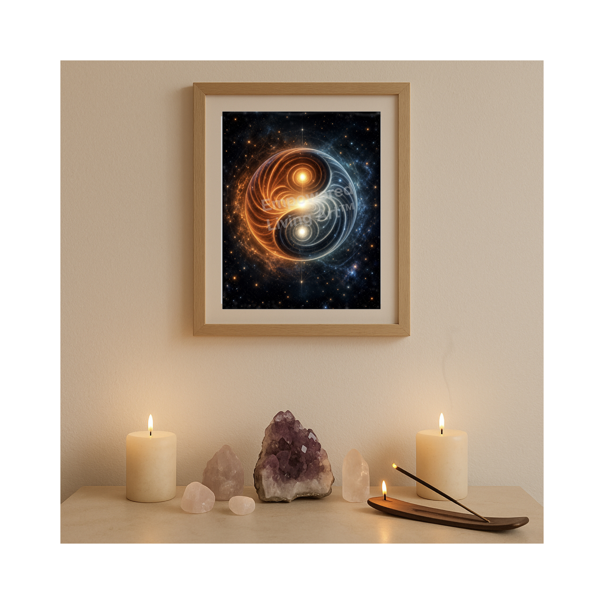 Cosmic Polarity Yin Yang Digital Art | Sacred Geometry Wall Art, Desktop & Phone Wallpaper - Image 5