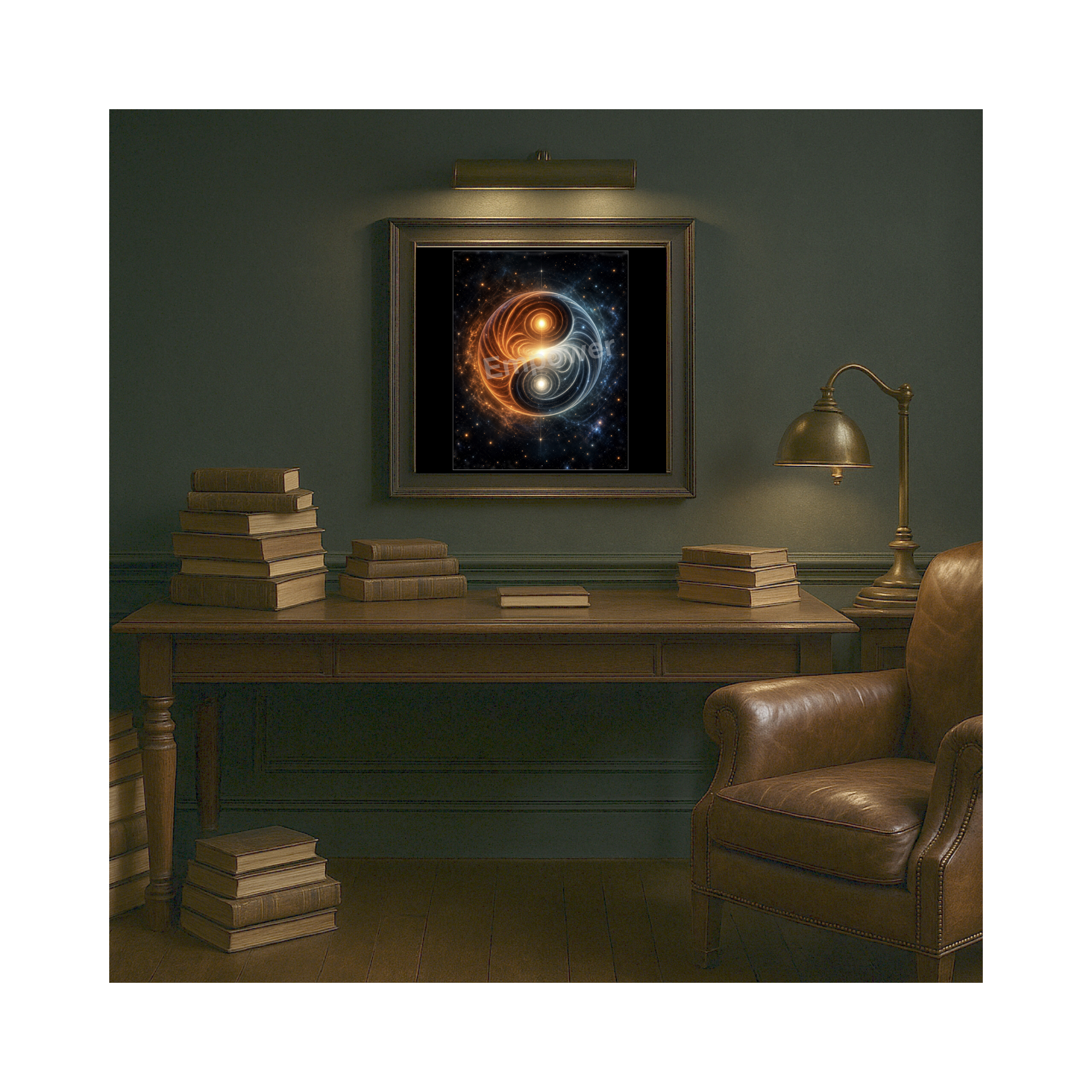 Cosmic Polarity Yin Yang Digital Art | Sacred Geometry Wall Art, Desktop & Phone Wallpaper - Image 2