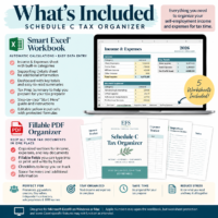 Schedule C Smart Business Organizer for Self-Employed & 1099 Income