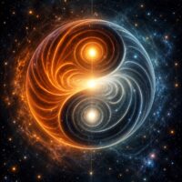 Cosmic Polarity Yin Yang Digital Art | Sacred Geometry Wall Art, Desktop & Phone Wallpaper
